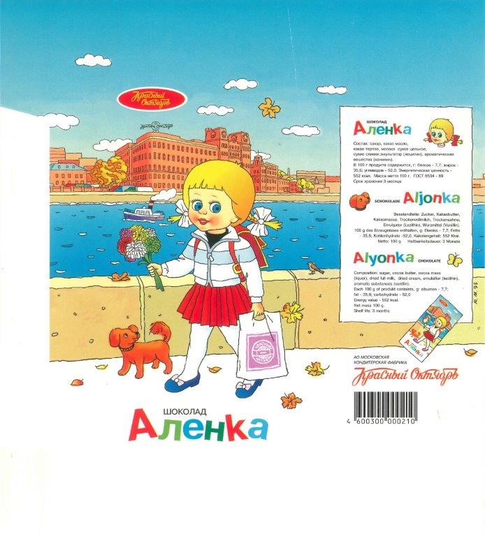 8 Упаковка шоколада Алёнка 1994-1996 гг. .jpg