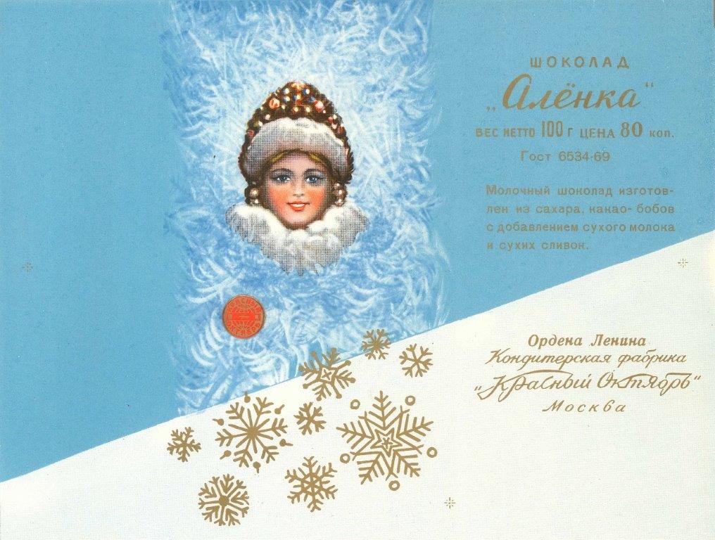 6 Новогодняя упаковка шоколада Алёнка. 1970-е гг.jpg