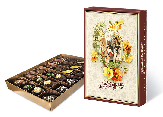 Набор шоколадных конфет «Старинная открытка» «Анютины глазки»