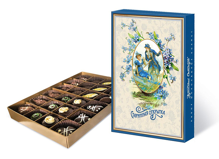 Набор шоколадных конфет «Старинная открытка» «Незабудки»