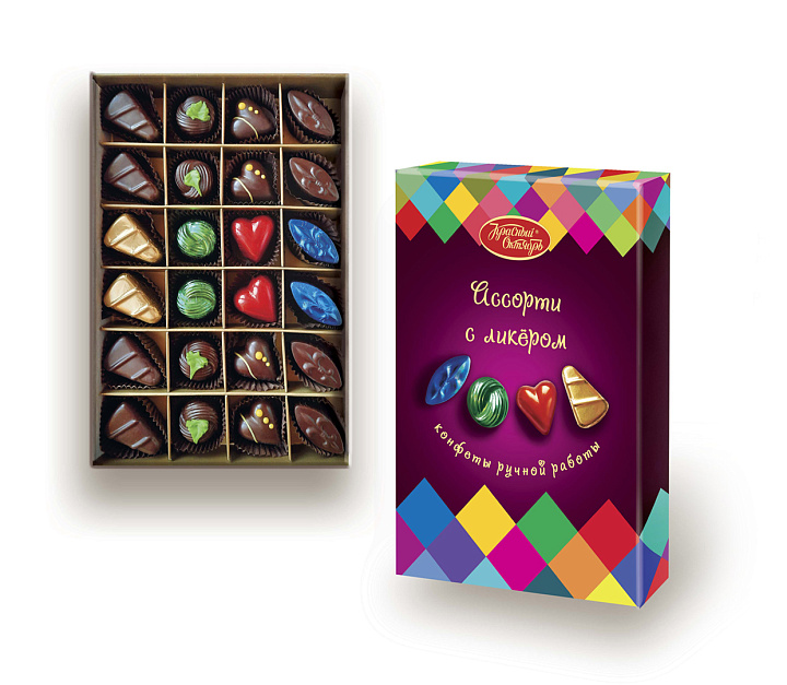 Набор шоколадных конфет «Ассорти с ликёром»