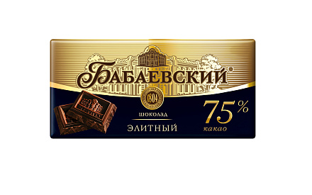 Шоколад «Бабаевский элитный 75% какао» подтвердил государственный «Знак качества» Роскачества