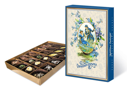 Набор шоколадных конфет «Старинная открытка» «Незабудки»