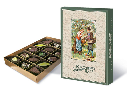 Набор шоколадных конфет «Старинная открытка» «В яблоневом саду»