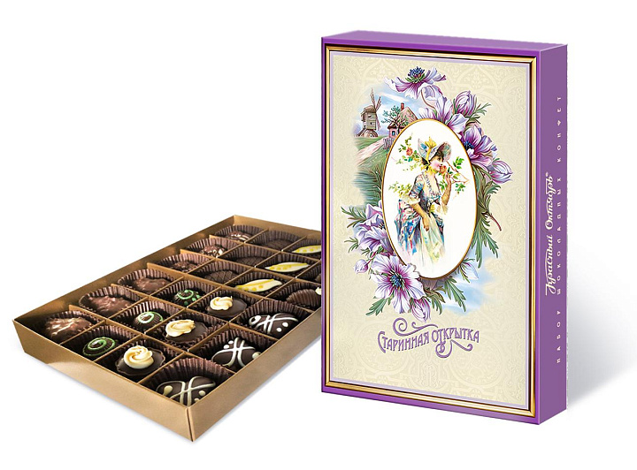 Набор шоколадных конфет «Старинная открытка» «Мельница»