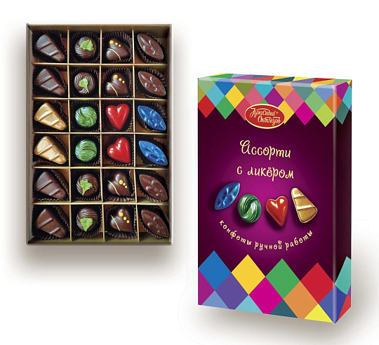 Набор шоколадных конфет «Ассорти с ликёром»