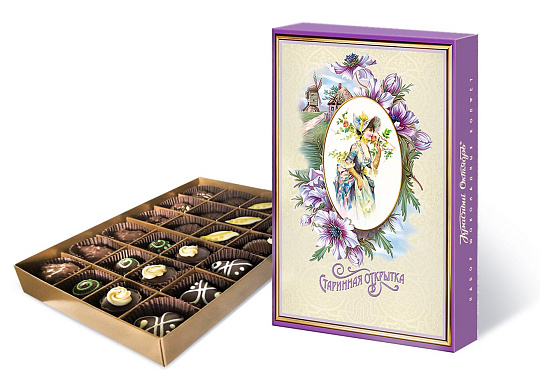 Набор шоколадных конфет «Старинная открытка» «Мельница»